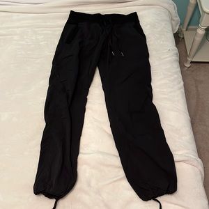 Lululemon black dance studio cinch-able pants full length. Tag cut size 8